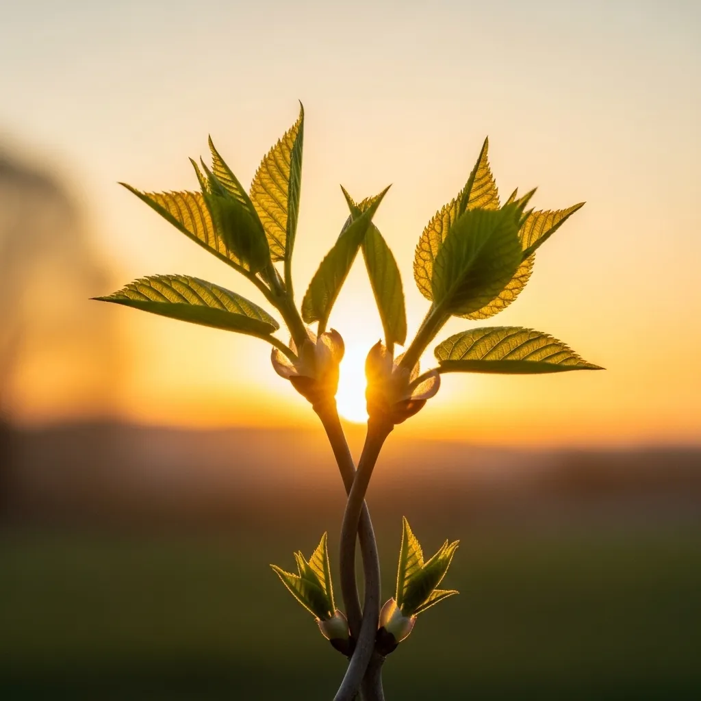 New growth symbolizes hope and gradual healing.