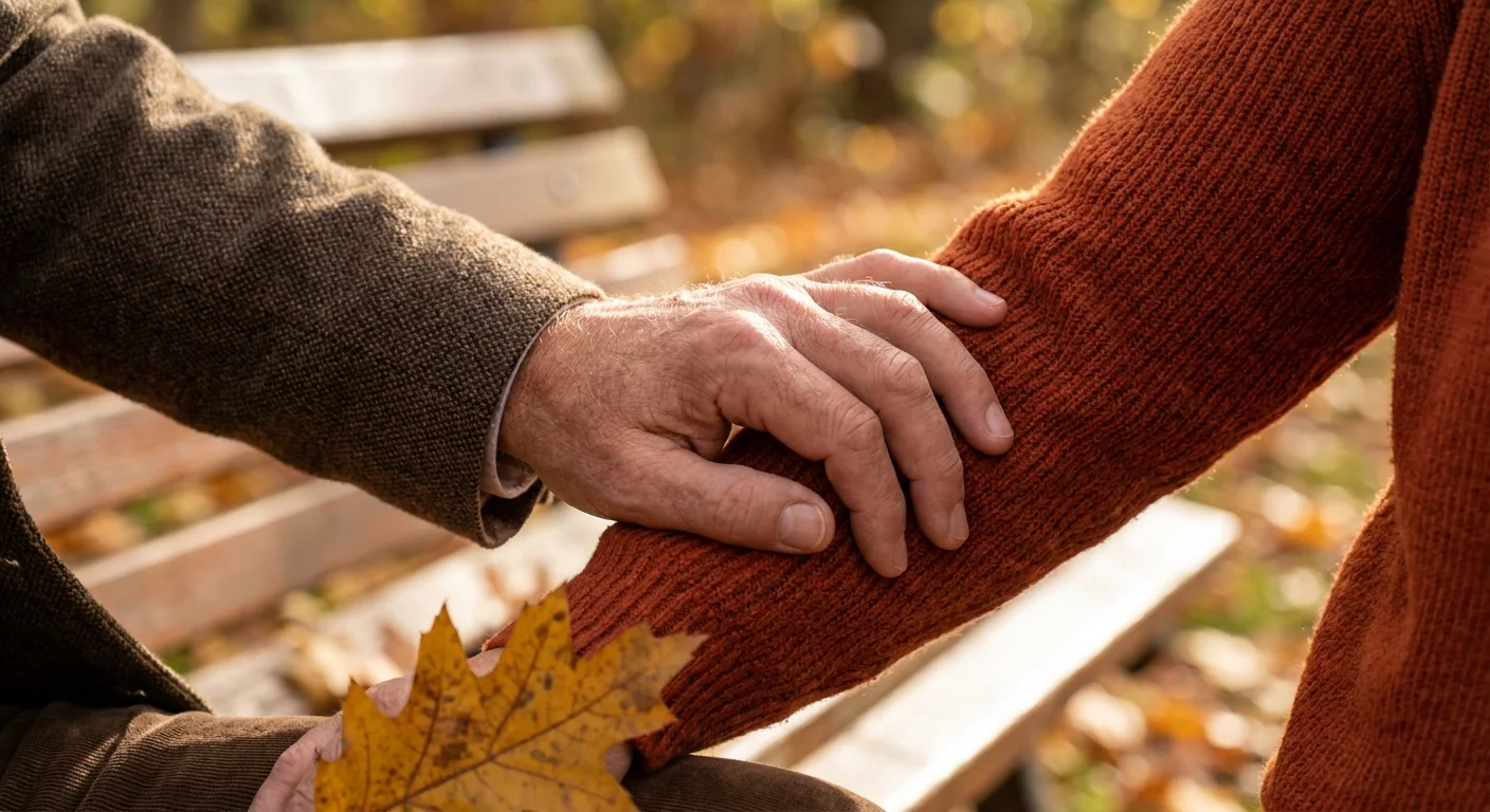 A close-up shot of a couple's hands touching gently, illustrating a small bid for connection.