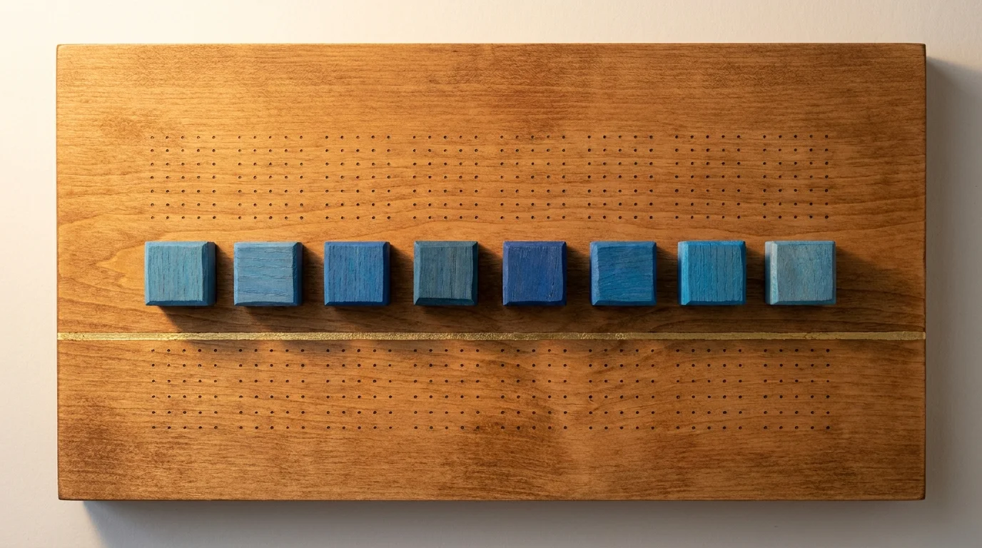 An abstract artwork with a steady line and repeating blocks, symbolizing the importance of consistency in behavior over time.