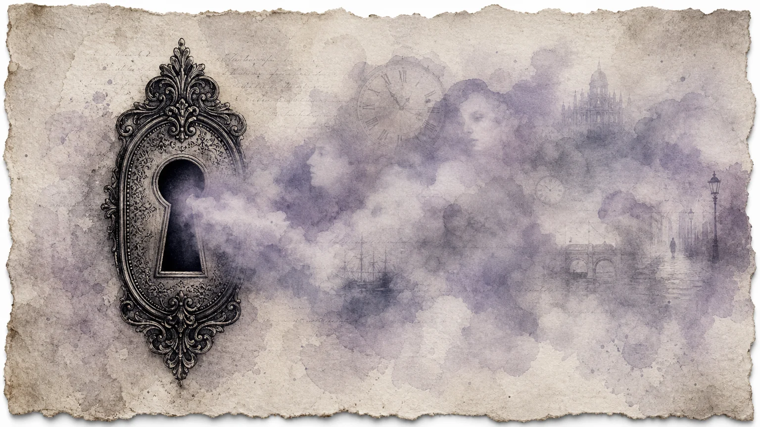 A watercolor of a keyhole with blurry, foggy shapes emerging from it, symbolizing the lack of clarity in vague, deceptive answers.